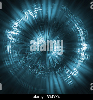Futuristic background blue Elements of particles lines abstract figures and the dim lines of light Stock Photo