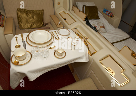 First Class Air India Boeing 777-300ER Farnborough Air Show 2008 Stock Photo