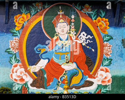 Tibetan Buddhist painting New Ghoom Monastery Darjeeling Stock Photo