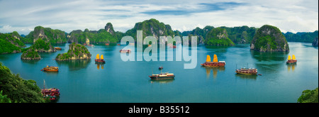 Ha Long Bay is a UNESCO World Heritage site located in Quảng Ninh province, Vietnam. Stock Photo