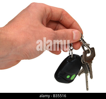 Hand and keys isolated on white background Stock Photo - Alamy