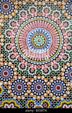 Zillij Moroccan ceramic mosaic tile decoration Stock Photo