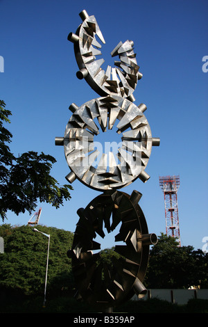 A sculpture representing the structure of DNA on MG Road in Bangalore, India. Stock Photo