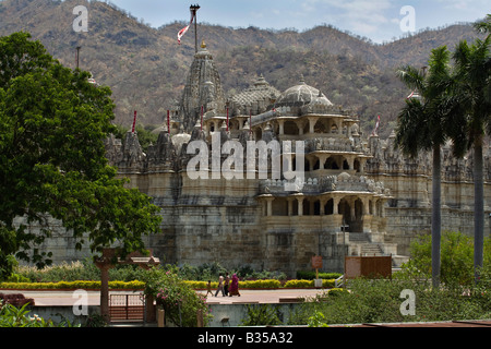 Marble pillars ; Ranakpur Jain temple ; Ranakpur ; Rajasthan ; India ...