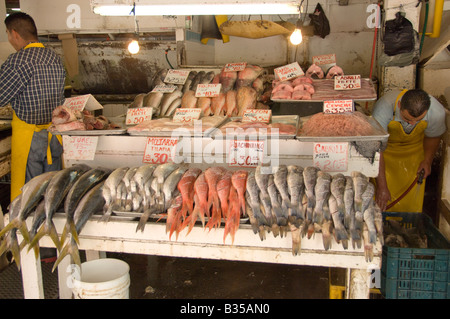 Ensenada Fish Market on the Wharf by the Harbor Stock Photo