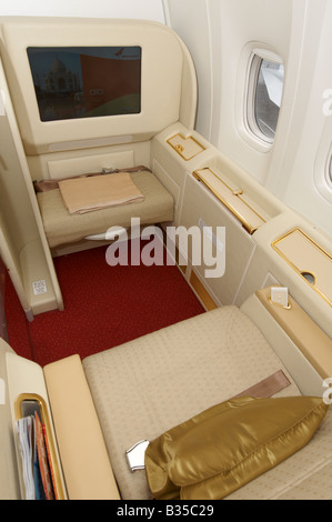 First Class Air India Boeing 777-300ER Farnborough Air Show 2008 Stock Photo