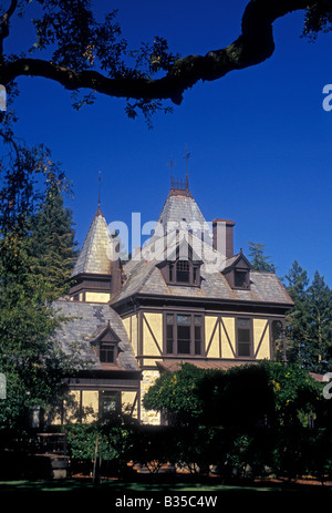 Rhine House, Victorian architecture, Beringer Vineyards winery, Saint Helena, Napa Valley, California, United States, North America Stock Photo