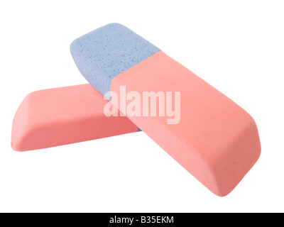 Erasers isolated on a white background Stock Photo