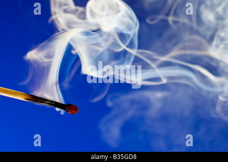 Smoldering match that has just been extinguished Stock Photo