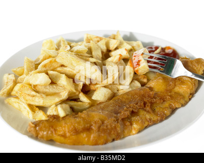 Plate of Fish and Chips Stock Photo