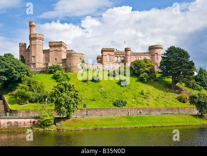 Inverness Castle  in Inverness Highland Scotland viewed from across River Ness on a sunny summer afternoon Stock Photo