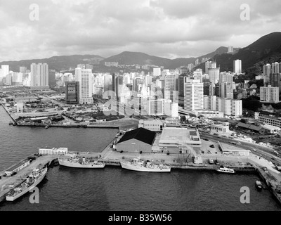 Royal Navy base HMS Tamar Hong Kong 1979 Stock Photo