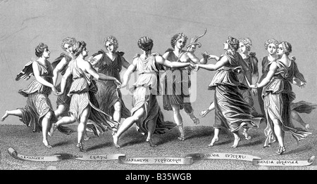 The Muses and Apollo Stock Photo