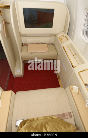 First Class Air India Boeing 777-300ER Farnborough Air Show 2008 Stock Photo