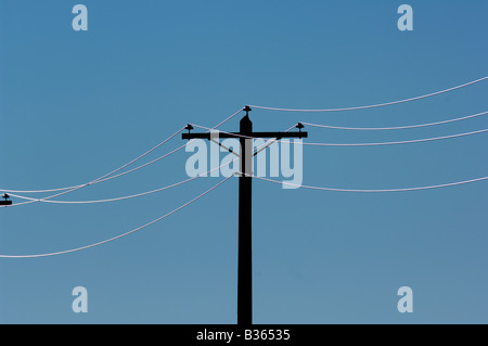 Power pole and wires Stock Photo