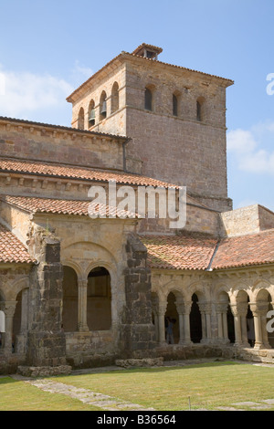 Cloister behind the Colegiate de Santa Juliana in Santillana del Mar in the north of Spain Cantabria Stock Photo