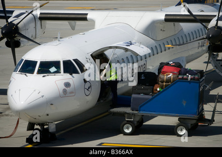 airport luggage side air handler lufthansa baggage regional moving islands jersey channel british alamy