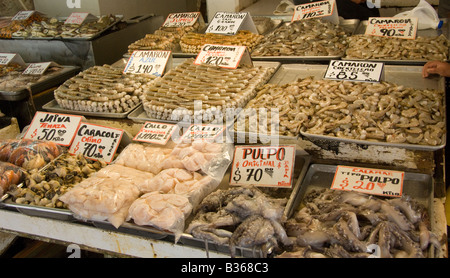 Ensenada Fish Market on the Wharf by the Harbor Stock Photo