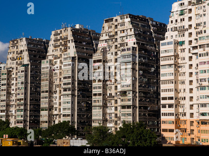 Old  buildings in Yaumatei Kowloon Hong Kong Stock Photo