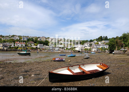 Low tide on the beautiful Newton Creek at Noss Mayo on the Yealm estuary South Devon England Stock Photo