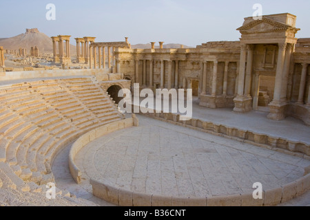 Theater in Roman Ruins of Palmyra Syria Stock Photo