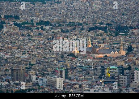 Umayyad Mosque and Urban Landscape in Damascas Syria Stock Photo