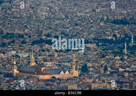 Umayyad Mosque and Urban Landscape in Damascas Syria Stock Photo