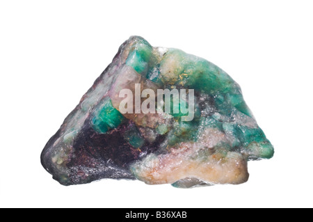 Raw Uncut Brazilian Emerald Stock Photo