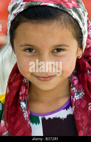 Uzbek Girl in Bukhara Uzbekistan Stock Photo