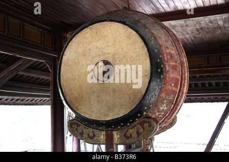 Large Vietnamese Ritual Gong showing the  Yin Yang symbol Old Citadel Palace Hue Vietnam Stock Photo