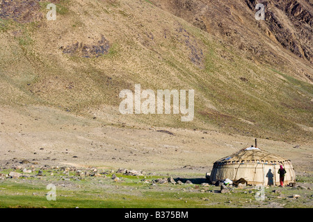 Yurt in Jalang Village in the Pamirs in Tajikistan Stock Photo