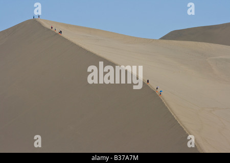 Singing Sands Mountain Sand Dunes in Dunhuang China Stock Photo