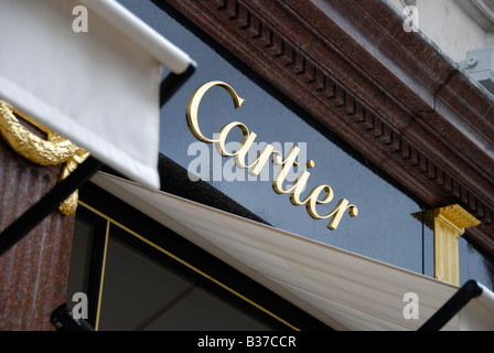 Cartier sign in Old Bond Street London England Stock Photo