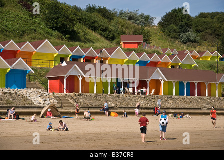 Beach huts North Bay Scarborough North Yorkshire UK Stock Photo