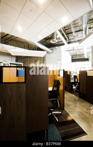 Detail of modern office space with cubicles Stock Photo