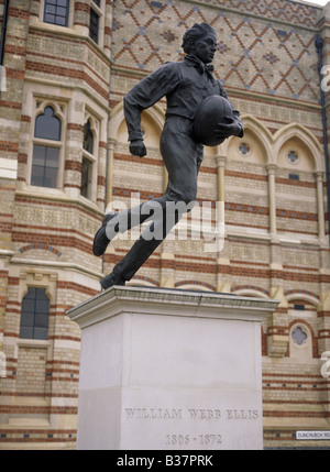 William Webb Ellis, 1806 - 1872, is credited with the invention of Rugby Football, although this is probably myth, his statue Stock Photo