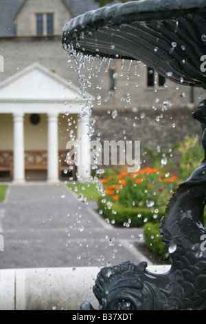 Fountain in the Physic Garden Cowbridge, Vale of Glamorgan, Wales, UK Stock Photo