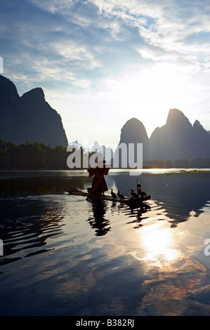 Cormorant Fisherman in the Lijang Li River Xingping Guilin province China model release 701 Stock Photo