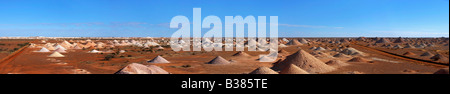 Outback panorama of opal mines Coober Pedy South Australia Stock Photo