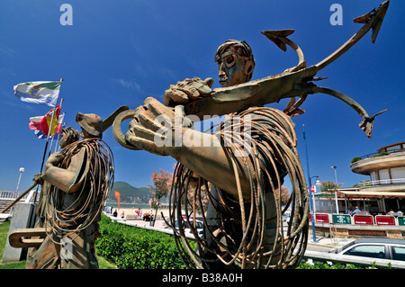 Spain, Cantabria: Fishermen monument in Laredo Stock Photo
