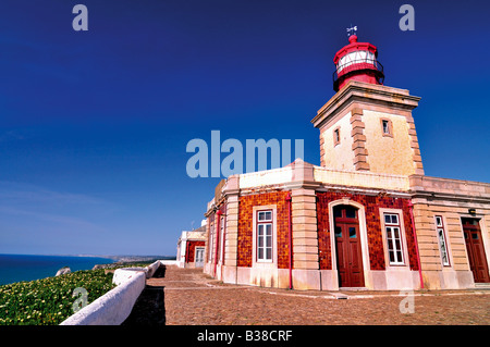 Lighthouse at Cape Cabo da Roca, Cascais, Portugal Stock Photo