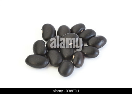 Black beans isolated on white background Stock Photo