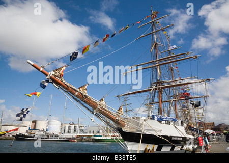 Stavros S Niarchos two masted Brig from Mexico in Tall Ships race 2008 at Wellington Dock Liverpool Merseyside England UK Stock Photo