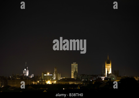 Aberdeen City Skyline at Night Stock Photo