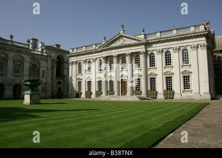 City of Cambridge, England. The James Gibbs designed Senate House with the Old Schools building on the left. Stock Photo