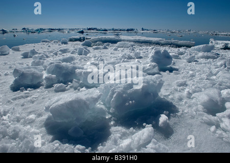 An Iceberg on Philpots Island in the Canadian Arctic melting in the sunlight. Stock Photo