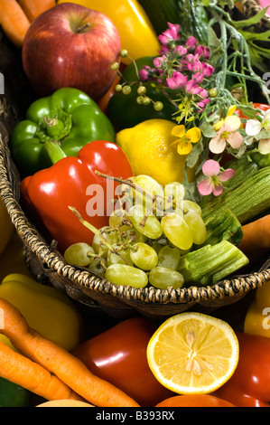 Vegetable and fruit basket Stock Photo