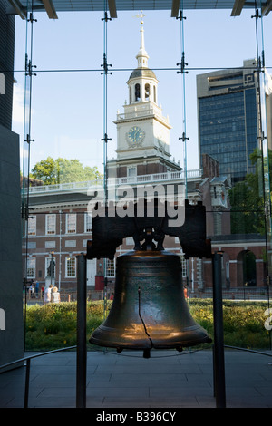 Liberty Bell and Constitution Hall Philadelphia Pennsylvania Stock Photo