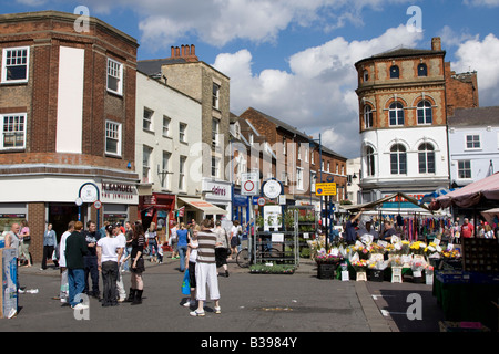 boston town centre high street market day lincolnshire england uk gb Stock Photo