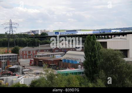 The remains of the Tinsley Cooling Towers 12 hours after the Towers were demolished on 24 August 2008, Sheffield, England, UK Stock Photo